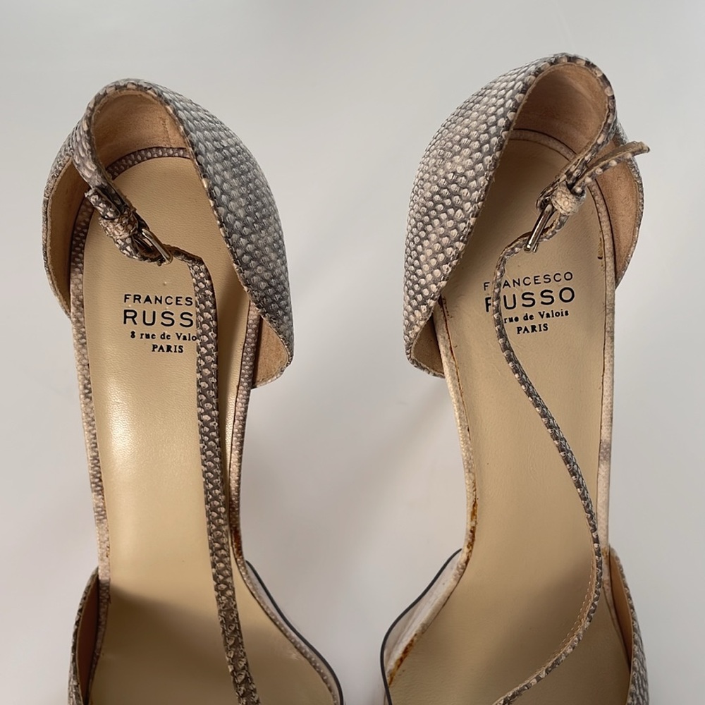 FRANCESCO RUSSO Paris Leather Plexi Pumps Heels. 40. - Picture 2 of 11